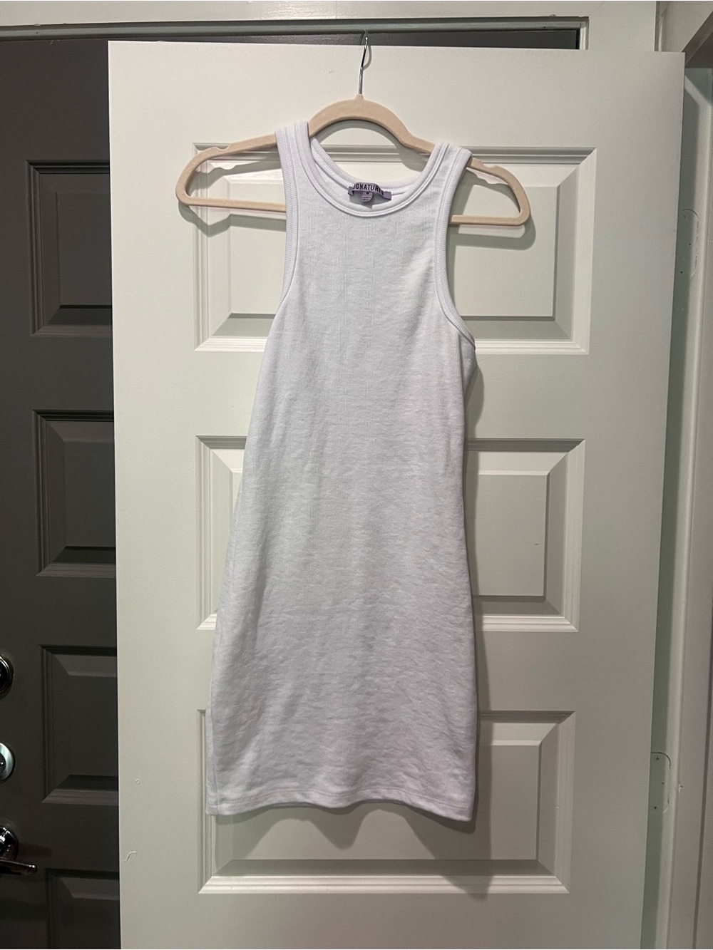 Signature White Ribbed Tank Top